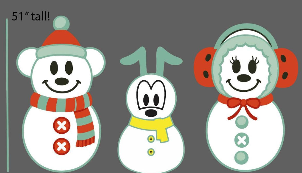 Mickey and Minnie Snowmen