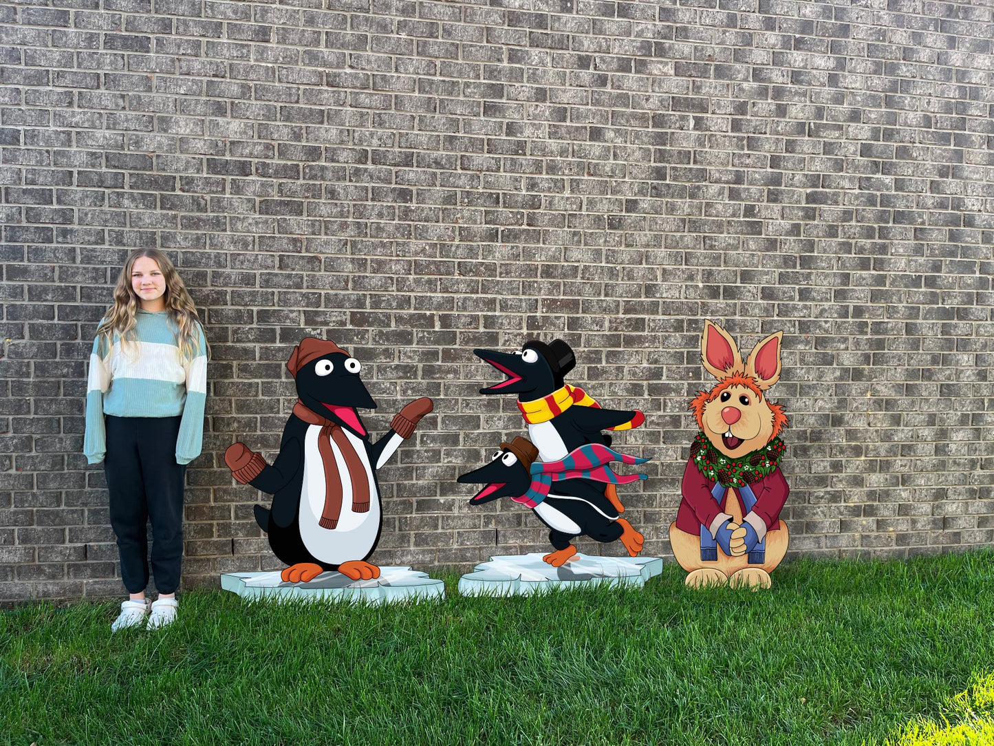 Muppets Christmas Carol Yard Decorations Set #4 Penguins & Bean Bunny
