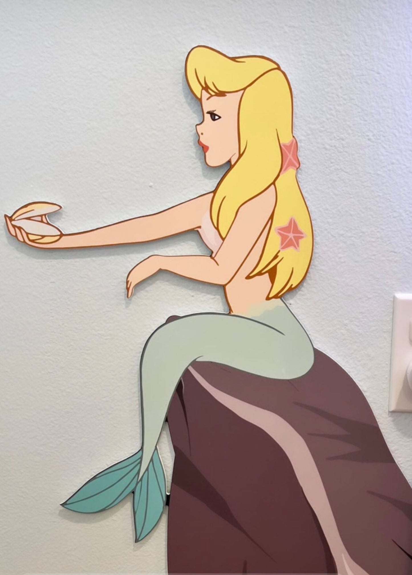 Large Cartoon Pirate/croc and mermaid wall art set