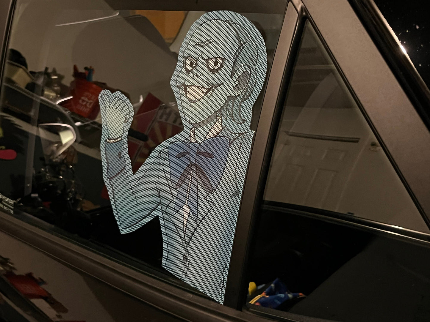 Hitchhiking ghost window clings