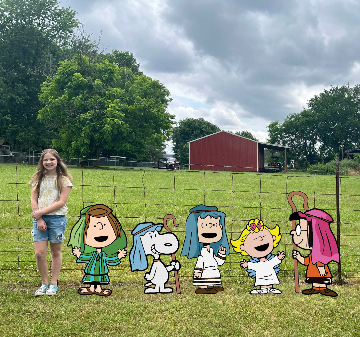 Cartoon Gang Nativity Scene. 3 Kings Yard decorations