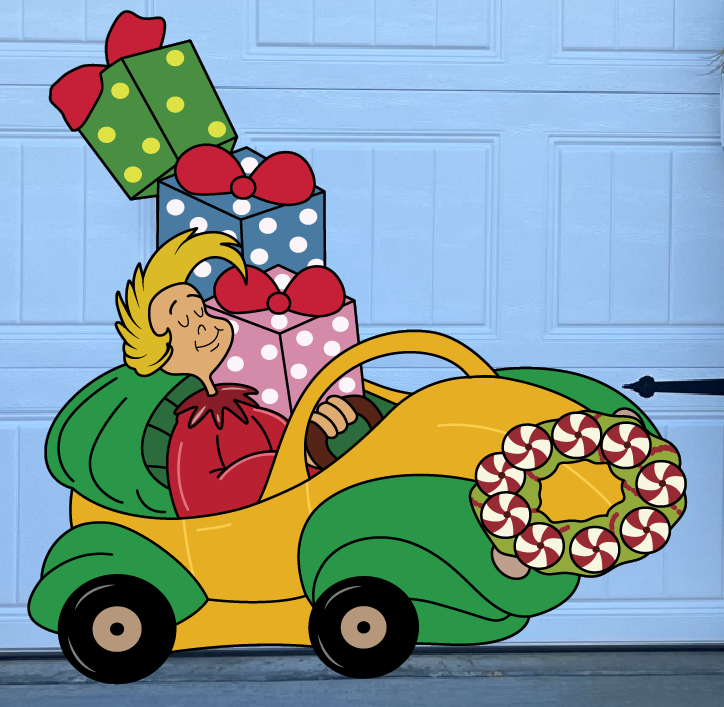 Village ribbon house, Car with presents and Who Hash