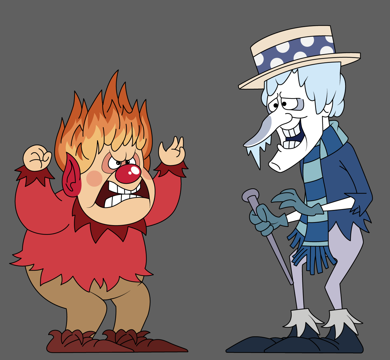 Heat and Cold Miser brothers cutouts 61" tall