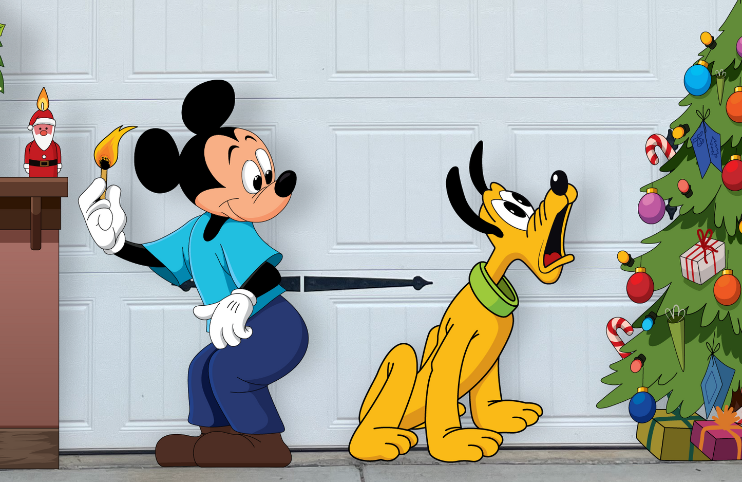 Classic Christmas movie cartoon dog and chipmunks 5ft tall