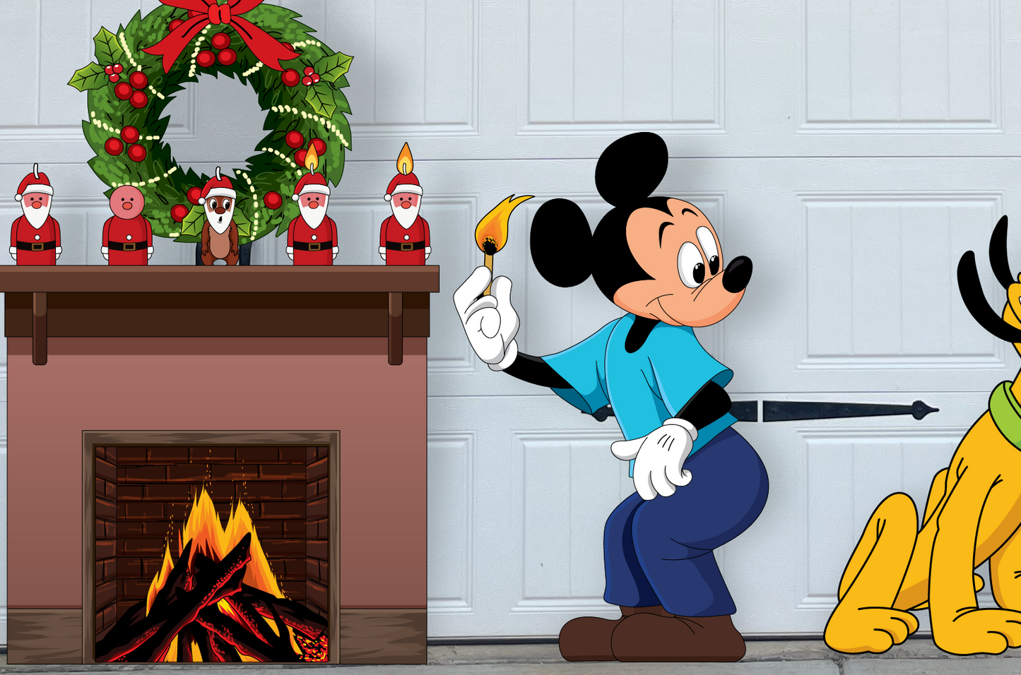 Classic Christmas movie cartoon dog and chipmunks 5ft tall