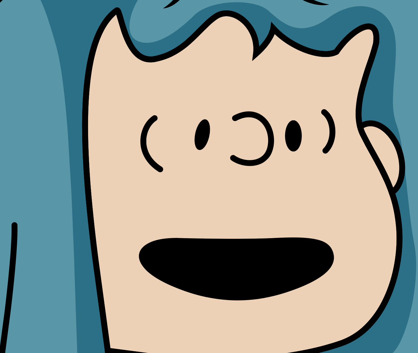 Cartoon Gang Nativity Scene. Shepherds and Angel set 39" tall