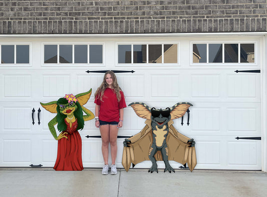Creepy Midnight Creatures Flasher and Girl in Dress Large 51" tall