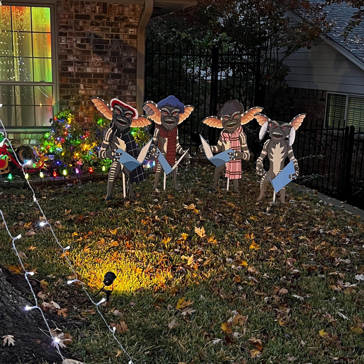 Creepy Creatures Caroling scene! Lifelike size! Durable 1/4" Thick 46" tall