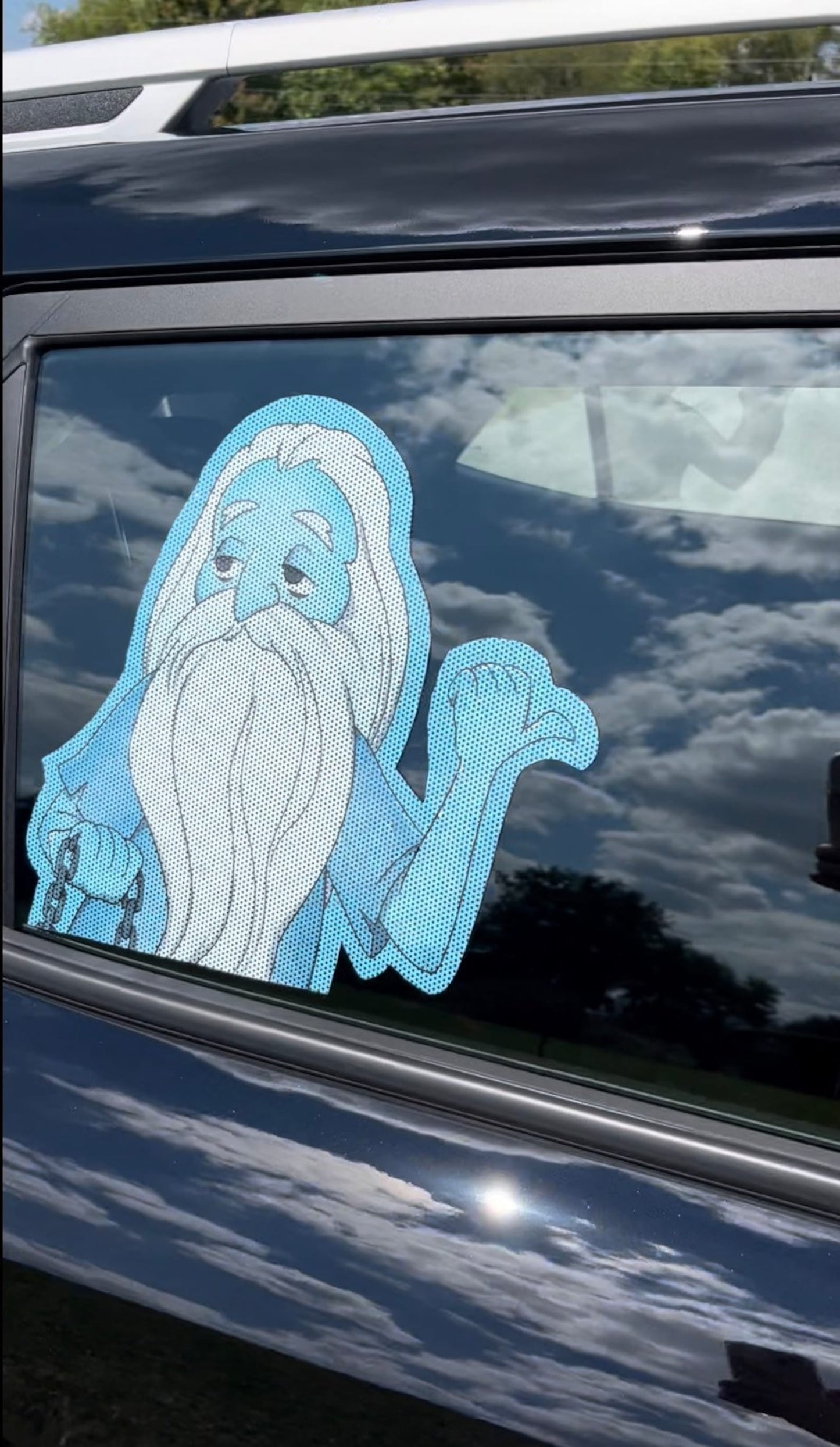 Hitchhiking ghost window clings