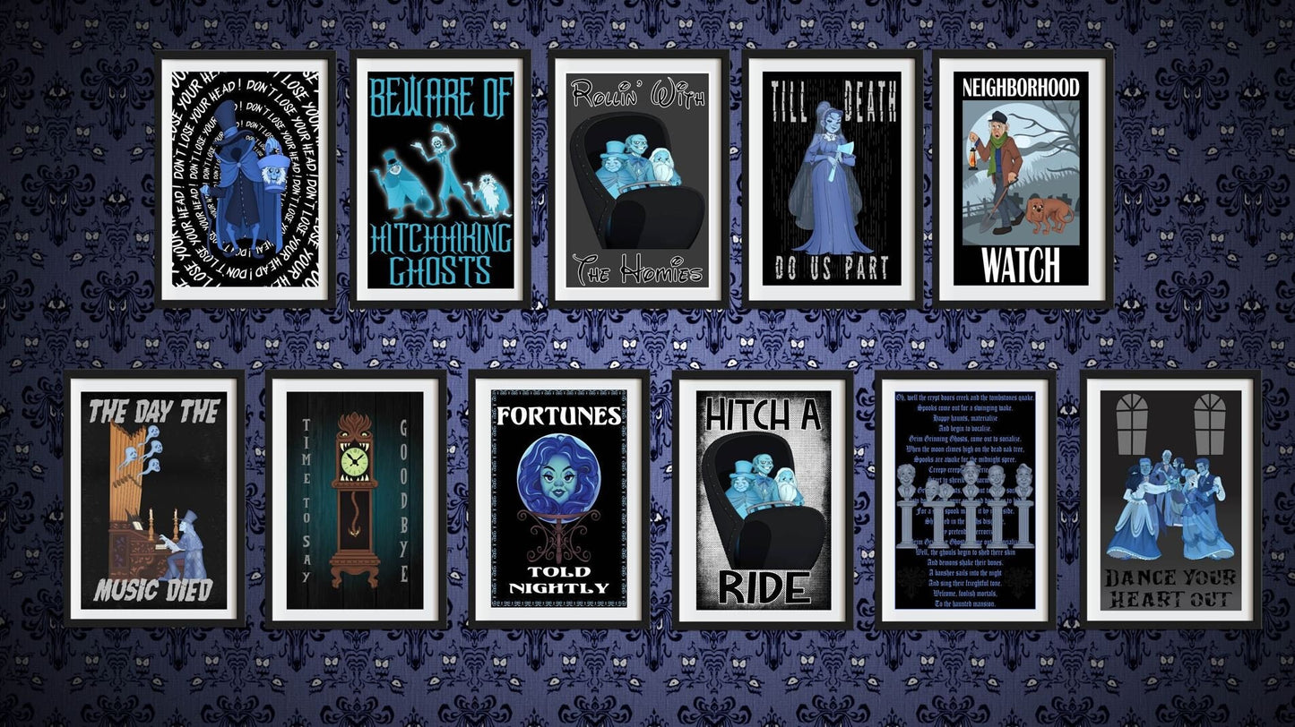 Haunted Mansion Themed Prints all 11 included