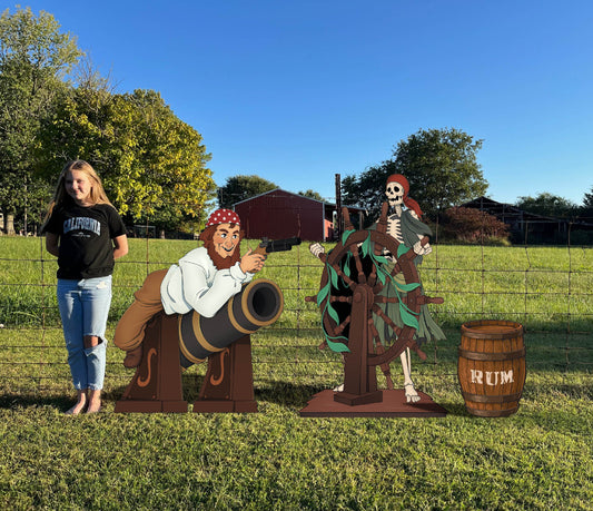 Pirate ride themed yard art! Large 56" tall 4 1/2 feet! Halloween Decoration