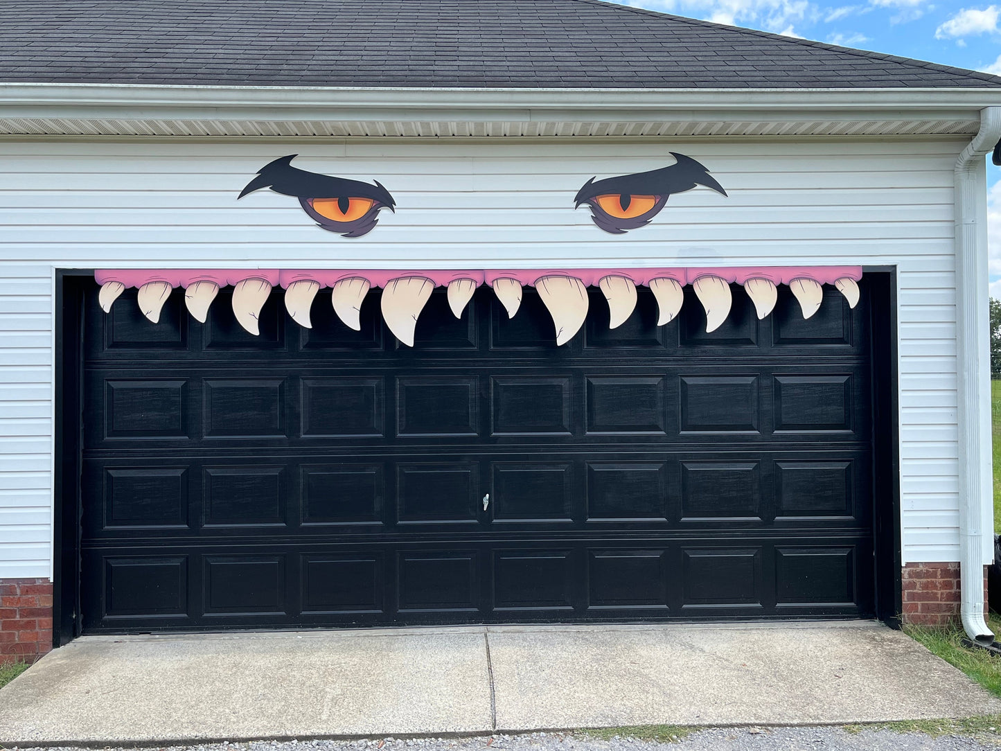 HUGE Monster Garage House Eyes and Teeth Decoration Vibrant colors sturdy PVC
