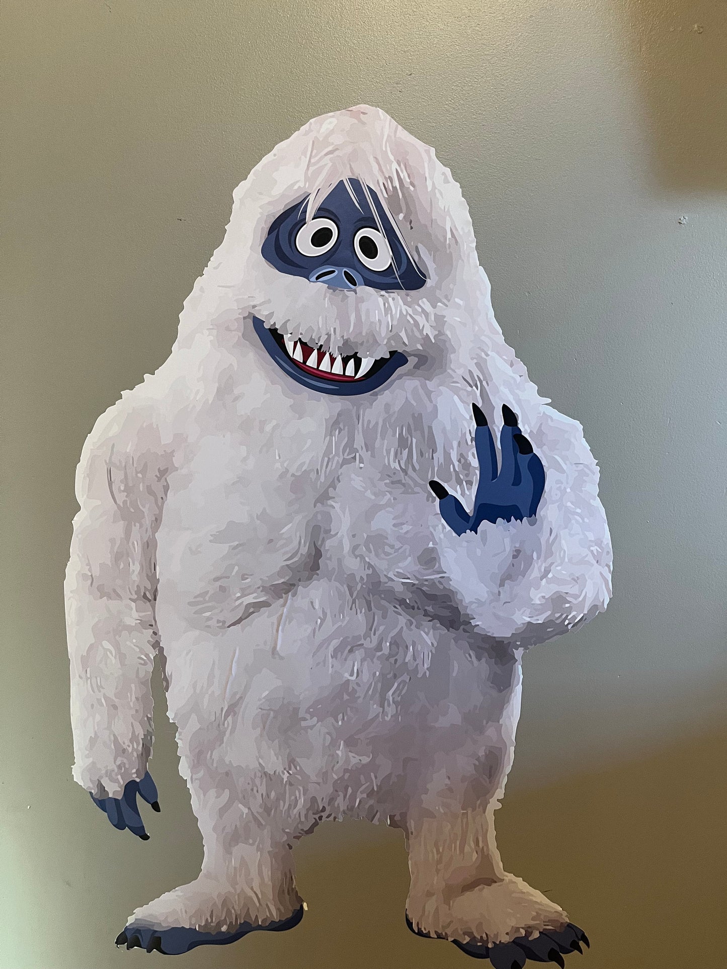 Yeti wall cling Almost 3ft tall. Christmas Movie Decorations. Easily remove and replace