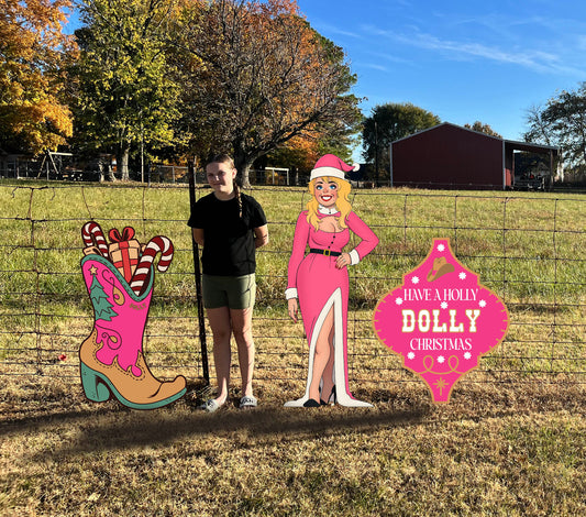 Dolly Parton Christmas Decorations 5ft tall!
